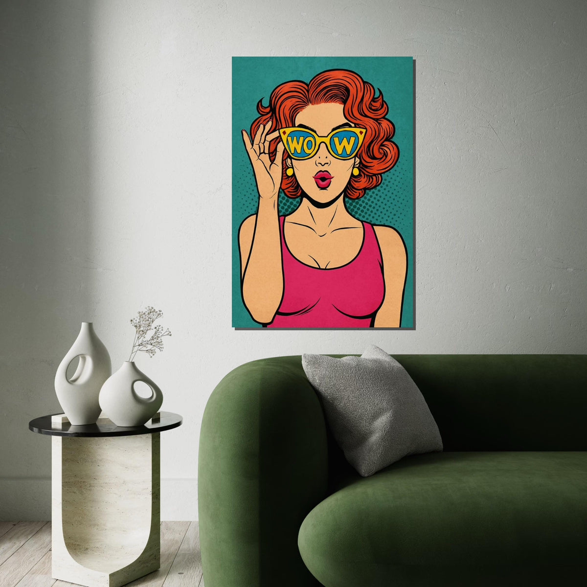 Pop Art Wow Girl Canvas, Retro Comic Style Wall Art, Vibrant Pop Art Poster, Comic Print, Wall Art Canvas Design, Ready To Hang
