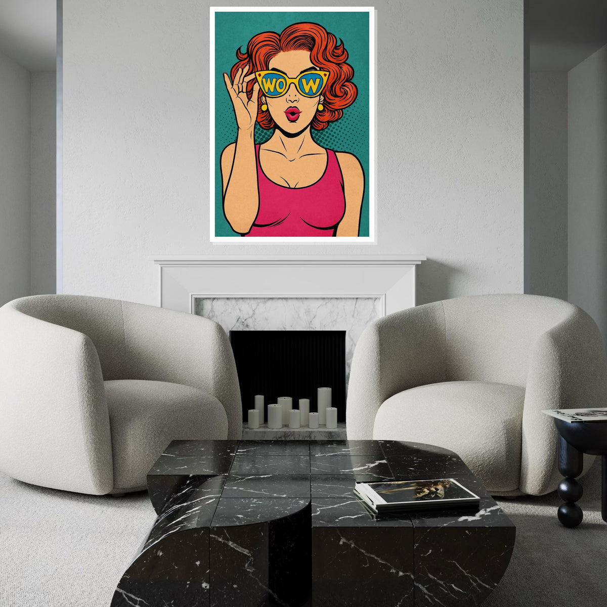 Pop Art Wow Girl Canvas, Retro Comic Style Wall Art, Vibrant Pop Art Poster, Comic Print, Wall Art Canvas Design, Ready To Hang