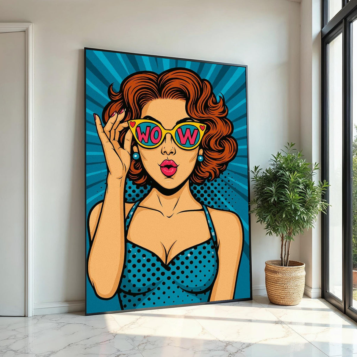 Pop Art Wow Canvas, Retro Comic Style Art, Vintage Pop Art Poster, Wall Art Canvas Design, Ready To Hang Decoration