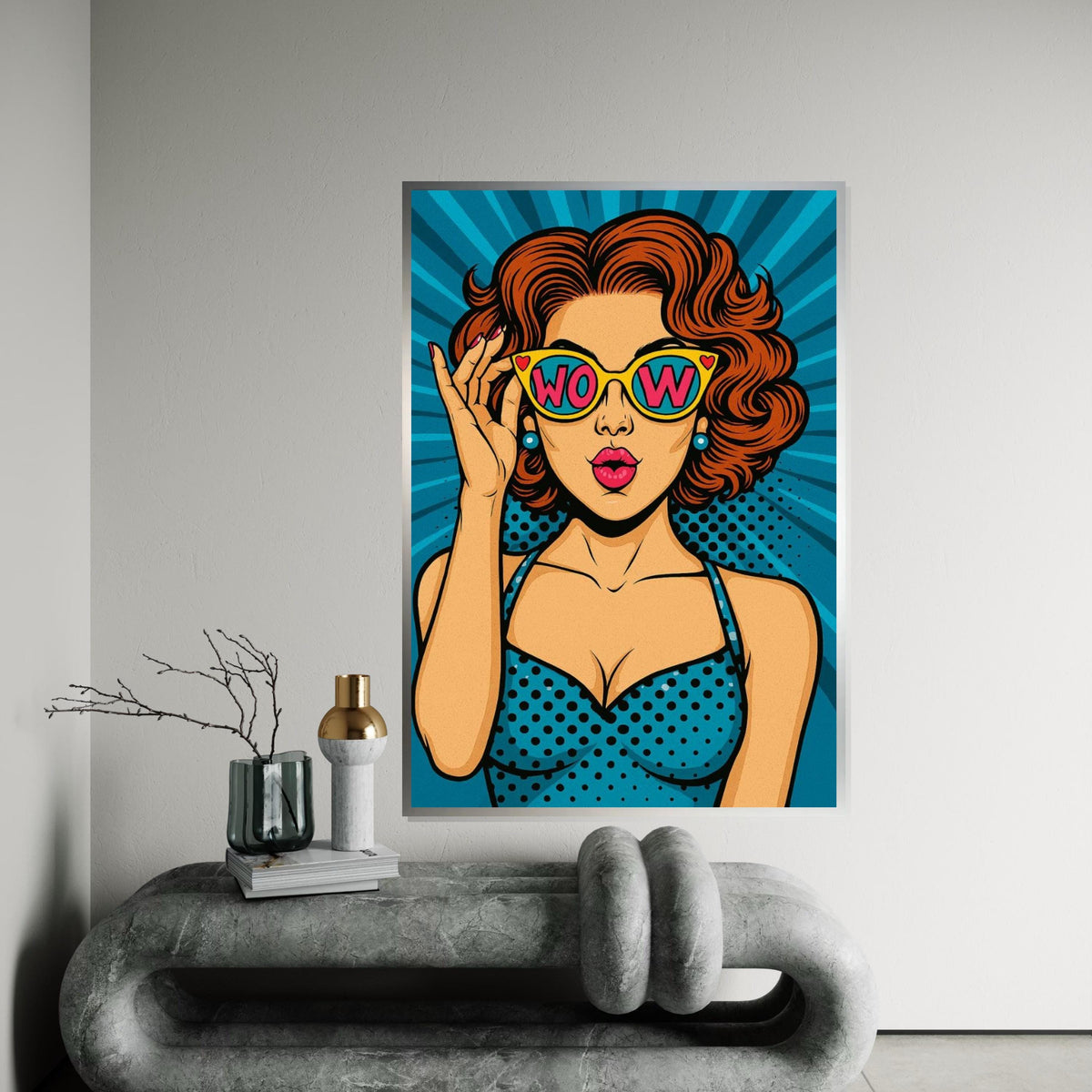 Pop Art Wow Canvas, Retro Comic Style Art, Vintage Pop Art Poster, Wall Art Canvas Design, Ready To Hang Decoration