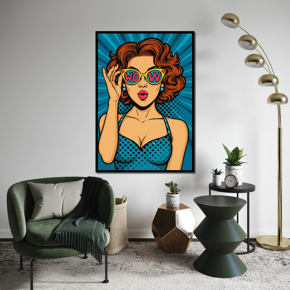 Pop Art Wow Canvas, Retro Comic Style Art, Vintage Pop Art Poster, Wall Art Canvas Design, Ready To Hang Decoration