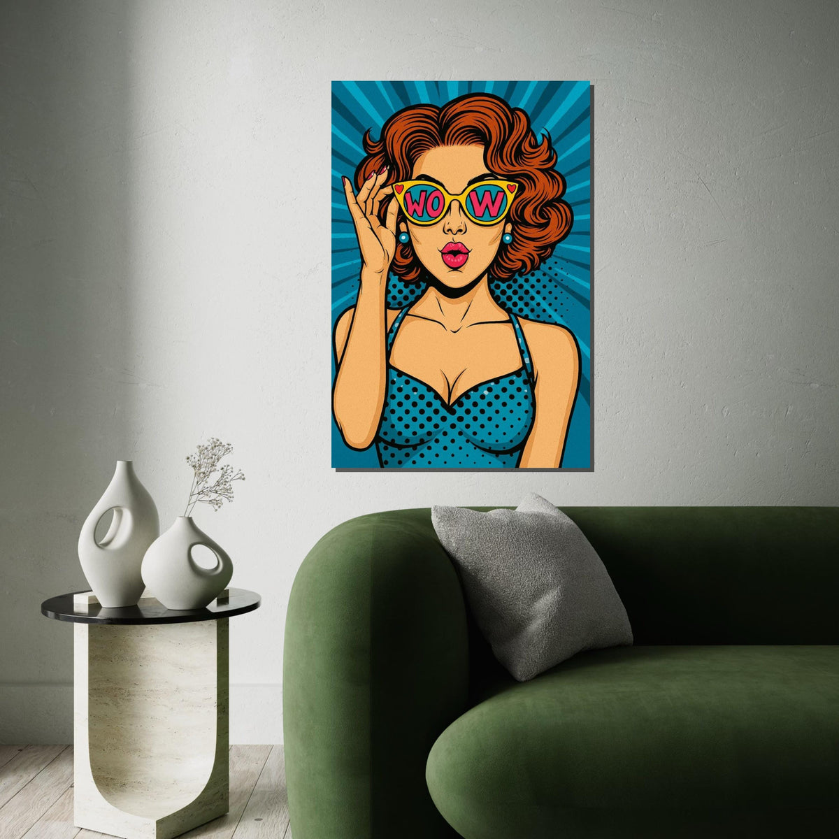 Pop Art Wow Canvas, Retro Comic Style Art, Vintage Pop Art Poster, Wall Art Canvas Design, Ready To Hang Decoration
