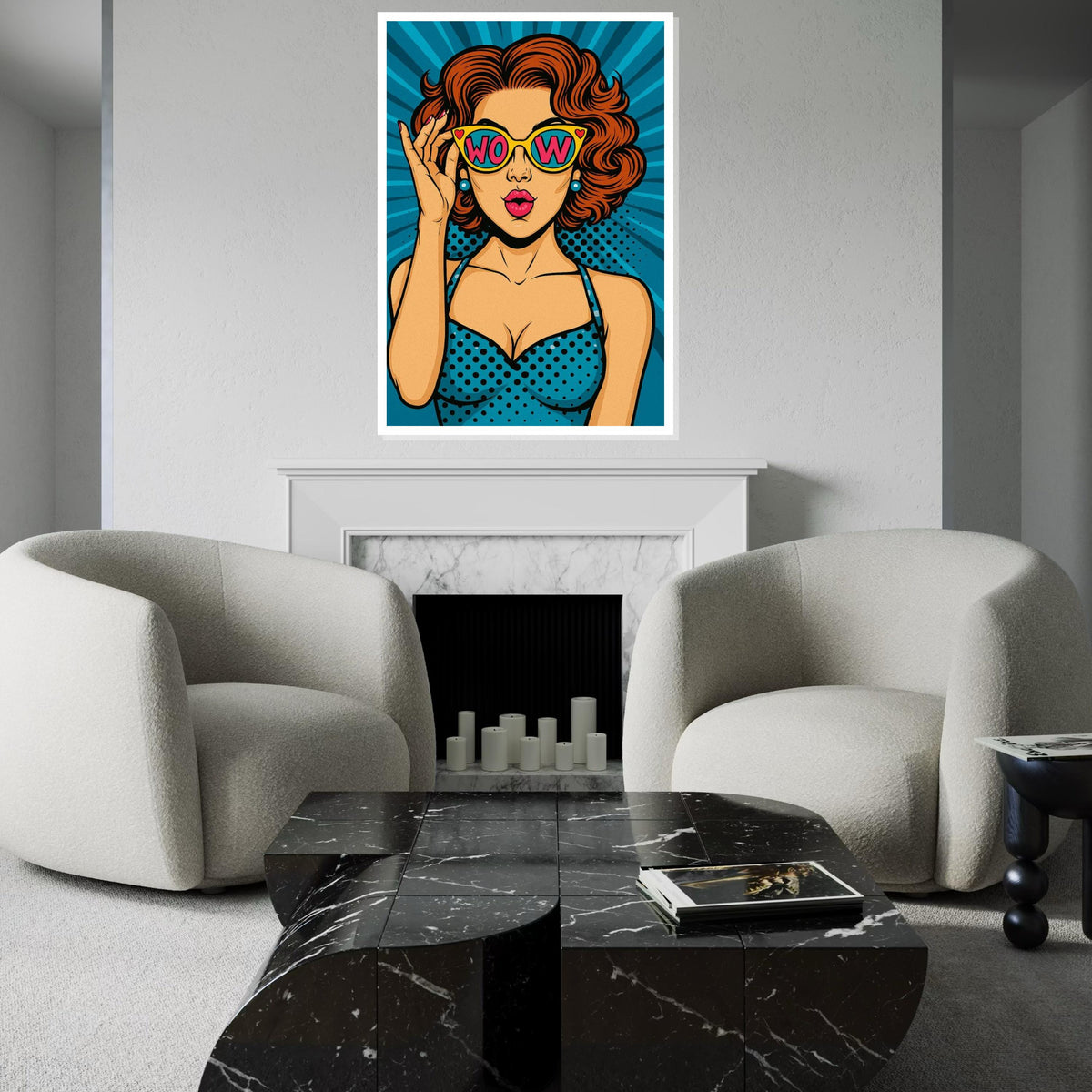 Pop Art Wow Canvas, Retro Comic Style Art, Vintage Pop Art Poster, Wall Art Canvas Design, Ready To Hang Decoration