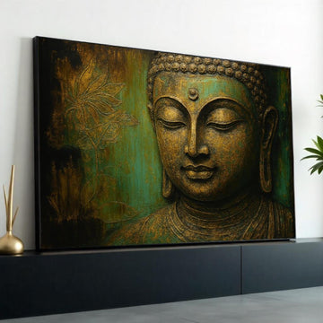 Buddha Canvas Wall Art, Serenity Buddha Wall Print, Zen Art Decor, Spiritual Canvas, Wall Art Canvas Design, Ready To Hang Decoration