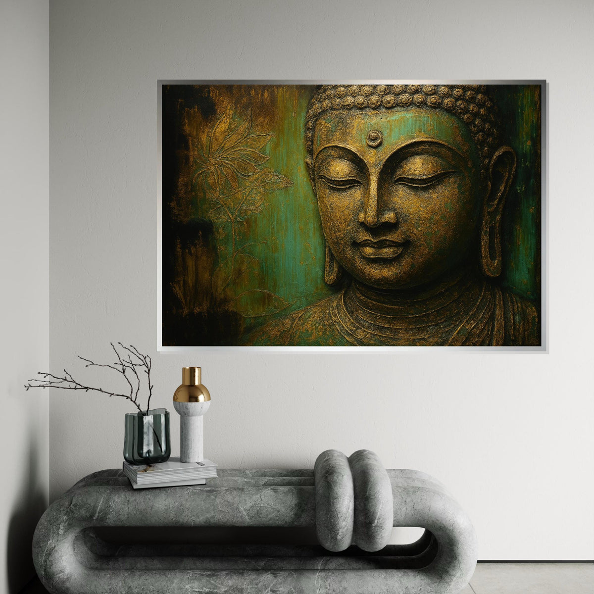 Buddha Canvas Wall Art, Serenity Buddha Wall Print, Zen Art Decor, Spiritual Canvas, Wall Art Canvas Design, Ready To Hang Decoration