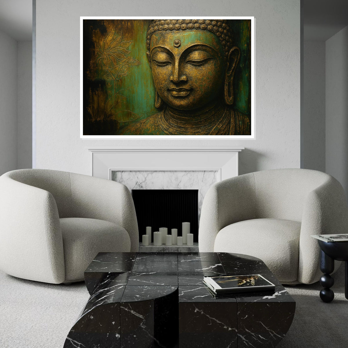 Buddha Canvas Wall Art, Serenity Buddha Wall Print, Zen Art Decor, Spiritual Canvas, Wall Art Canvas Design, Ready To Hang Decoration