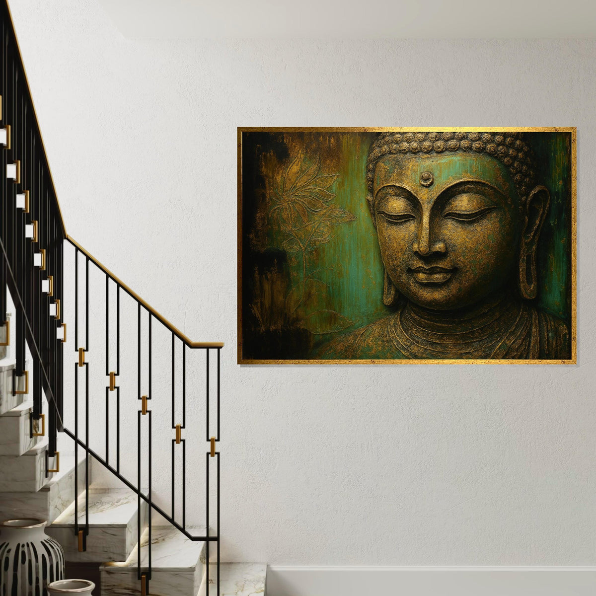Buddha Canvas Wall Art, Serenity Buddha Wall Print, Zen Art Decor, Spiritual Canvas, Wall Art Canvas Design, Ready To Hang Decoration
