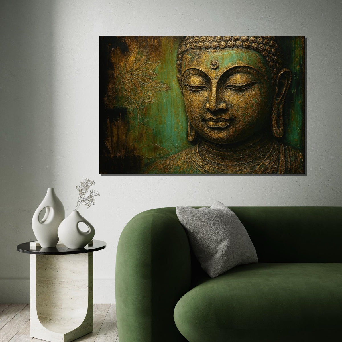 Buddha Canvas Wall Art, Serenity Buddha Wall Print, Zen Art Decor, Spiritual Canvas, Wall Art Canvas Design, Ready To Hang Decoration