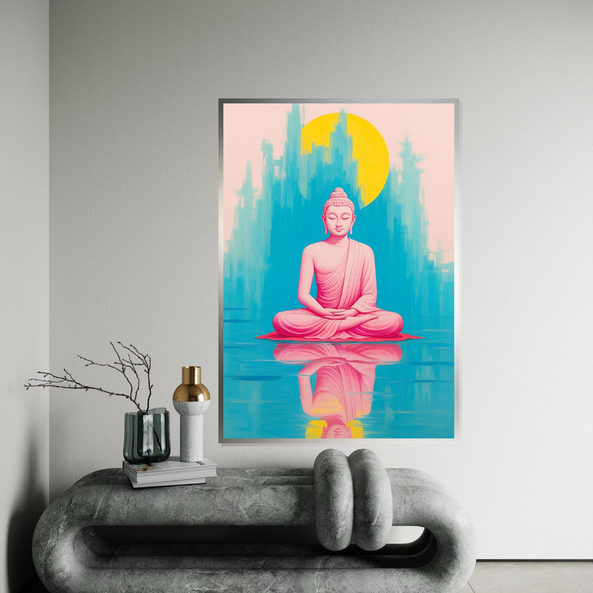 Zen Buddha Canvas, Meditative Reflection Art, Spiritual Wall Decor, Buddha Poster, Wall Art Canvas Design, Ready To Hang Decoration