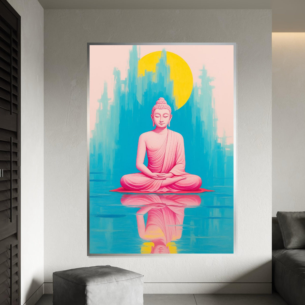 Zen Buddha Canvas, Meditative Reflection Art, Spiritual Wall Decor, Buddha Poster, Wall Art Canvas Design, Ready To Hang Decoration