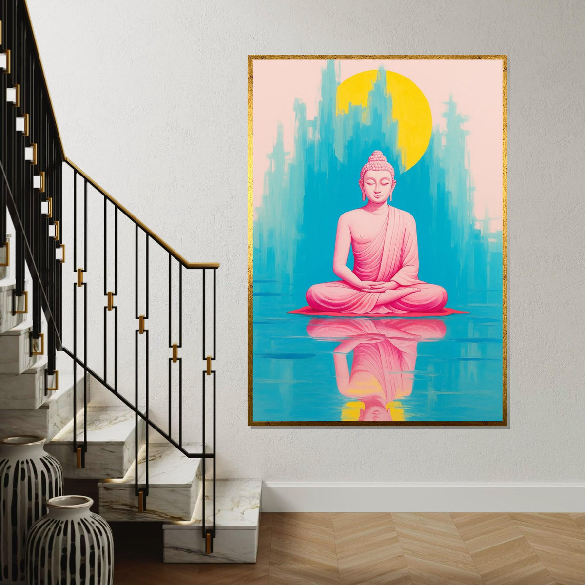 Zen Buddha Canvas, Meditative Reflection Art, Spiritual Wall Decor, Buddha Poster, Wall Art Canvas Design, Ready To Hang Decoration
