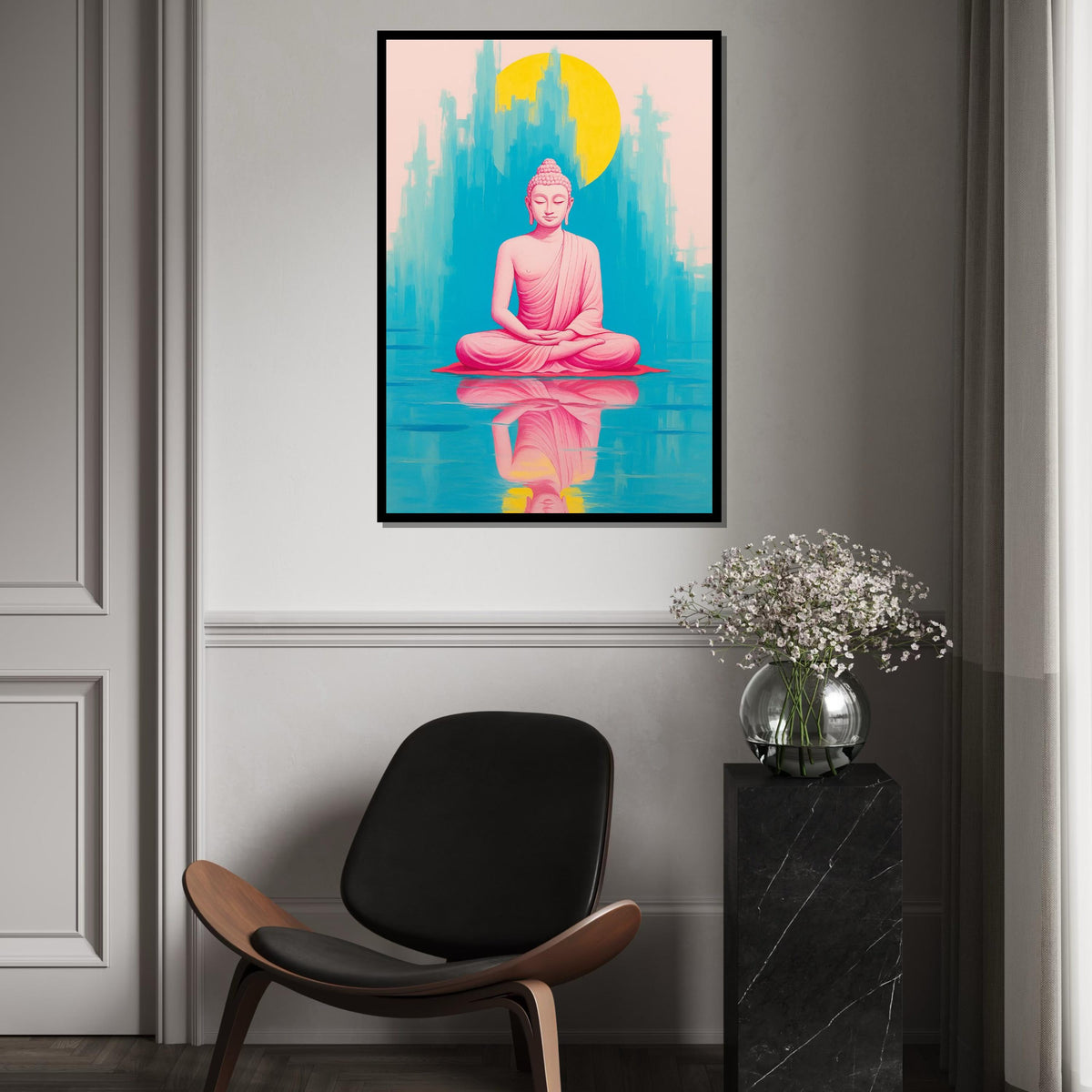Zen Buddha Canvas, Meditative Reflection Art, Spiritual Wall Decor, Buddha Poster, Wall Art Canvas Design, Ready To Hang Decoration