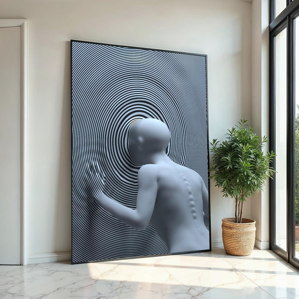 Optical Illusion Canvas, Modern Abstract Art, Hypnotic Spiral Design, Wall Art Canvas, Ready to Hang Home Decor, Surreal 3D Poster