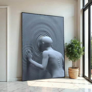 Optical Illusion Canvas, Modern Abstract Art, Hypnotic Spiral Design, Wall Art Canvas, Ready to Hang Home Decor, Surreal 3D Poster