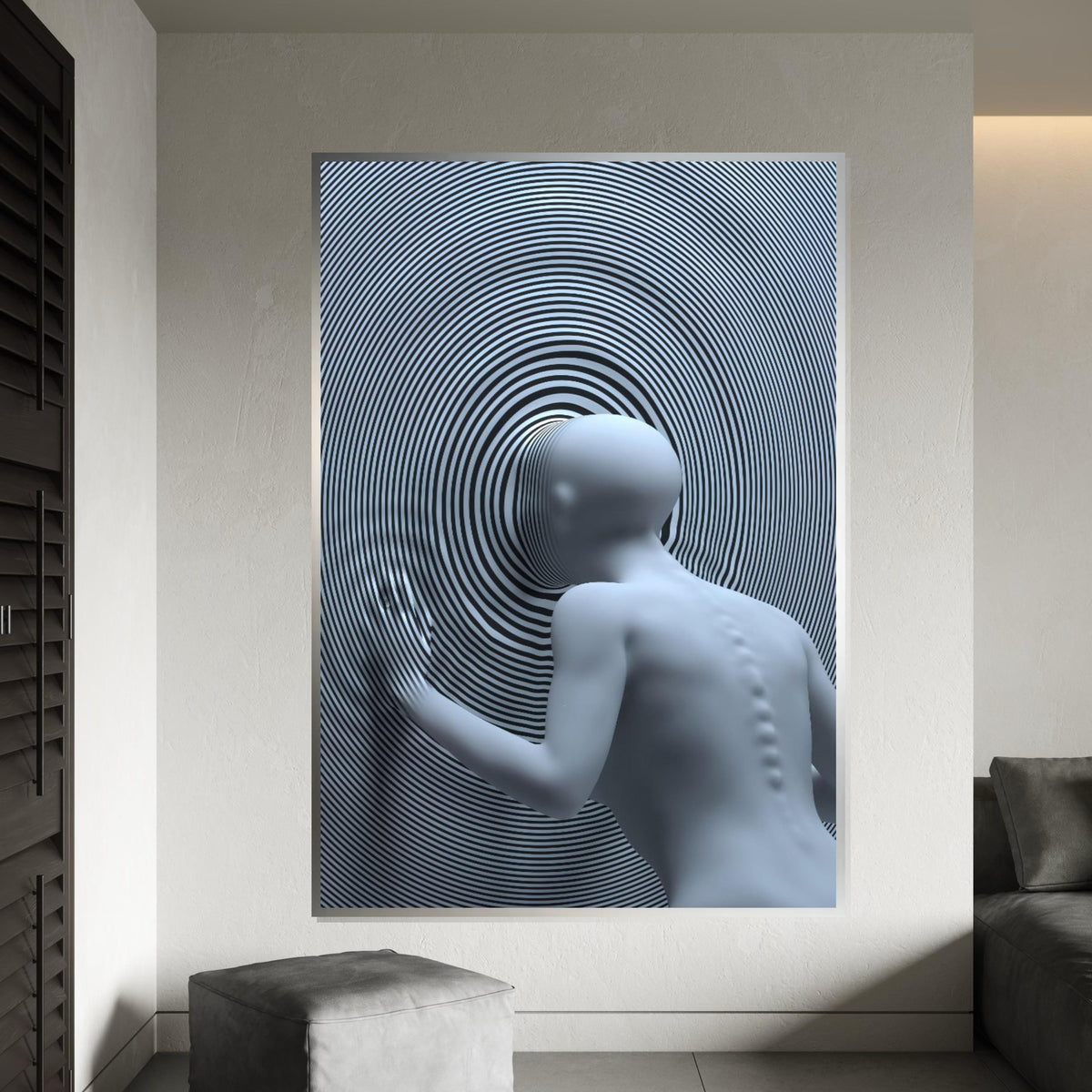 Optical Illusion Canvas, Modern Abstract Art, Hypnotic Spiral Design, Wall Art Canvas, Ready to Hang Home Decor, Surreal 3D Poster
