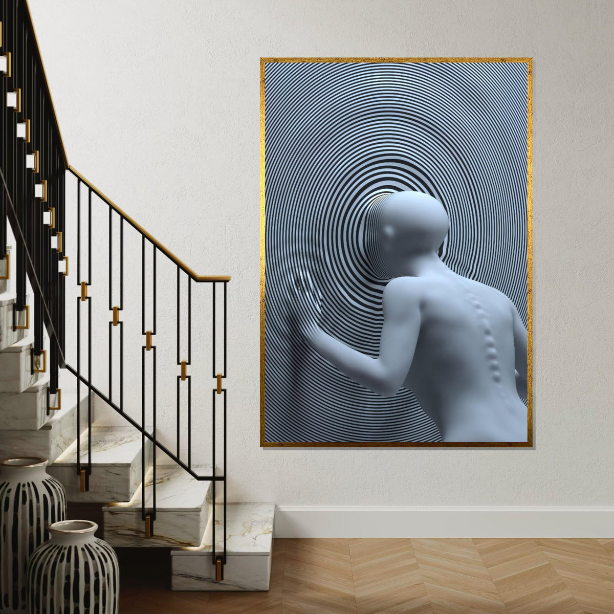 Optical Illusion Canvas, Modern Abstract Art, Hypnotic Spiral Design, Wall Art Canvas, Ready to Hang Home Decor, Surreal 3D Poster