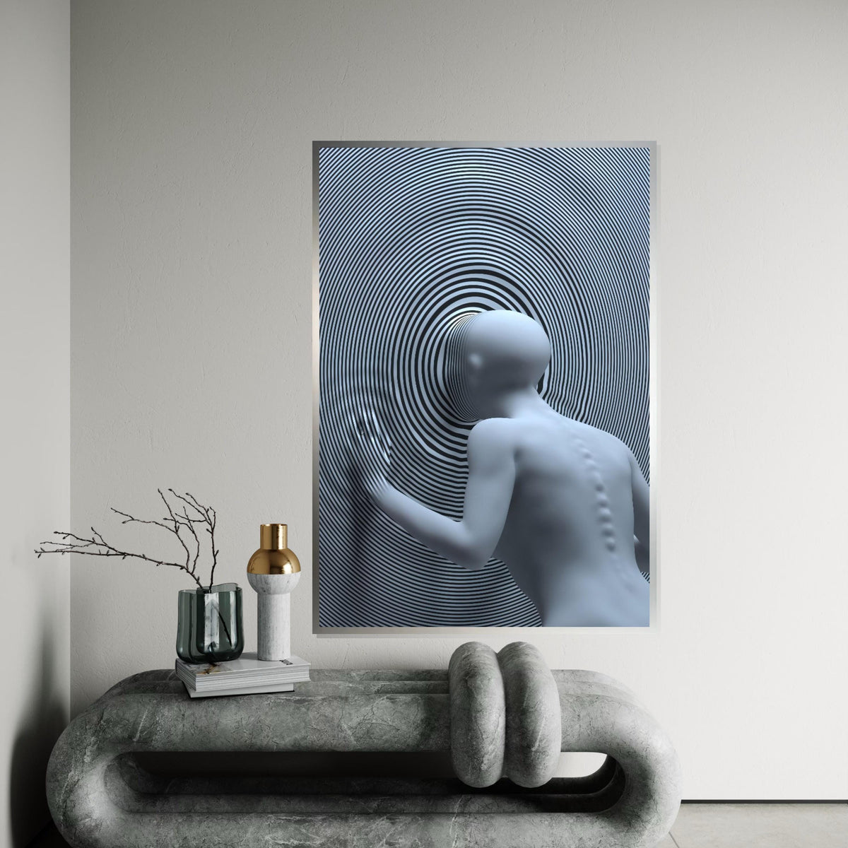 Optical Illusion Canvas, Modern Abstract Art, Hypnotic Spiral Design, Wall Art Canvas, Ready to Hang Home Decor, Surreal 3D Poster