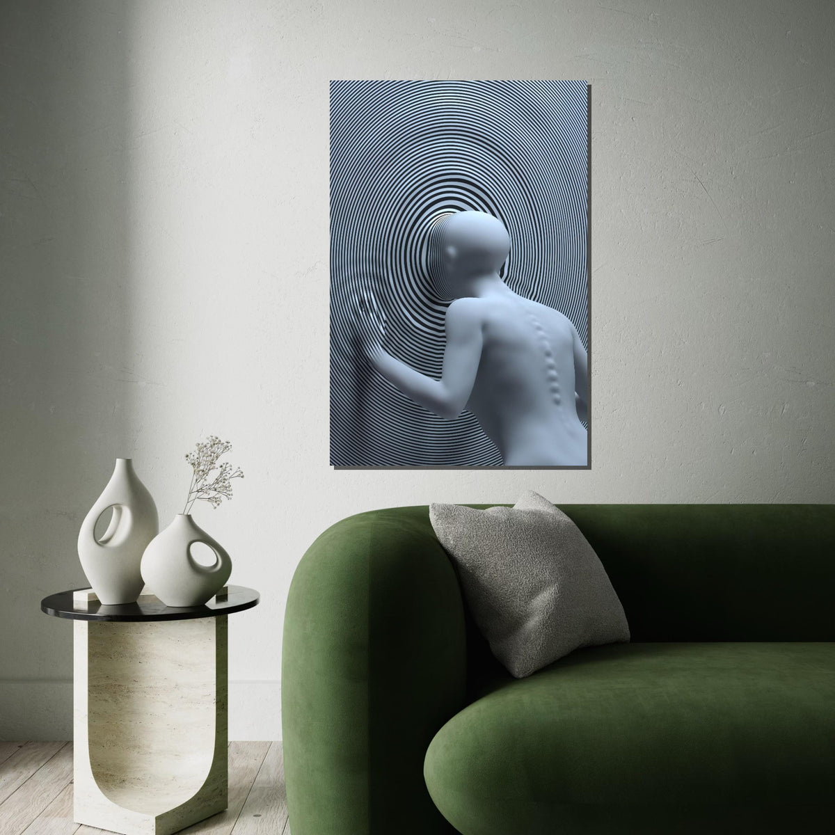 Optical Illusion Canvas, Modern Abstract Art, Hypnotic Spiral Design, Wall Art Canvas, Ready to Hang Home Decor, Surreal 3D Poster