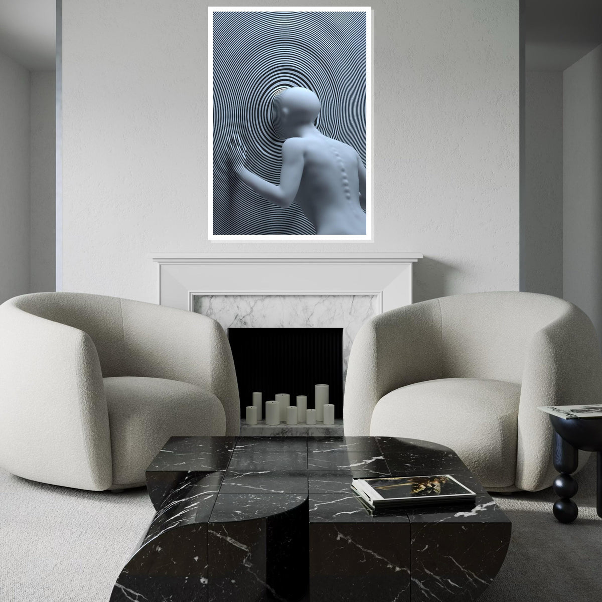 Optical Illusion Canvas, Modern Abstract Art, Hypnotic Spiral Design, Wall Art Canvas, Ready to Hang Home Decor, Surreal 3D Poster