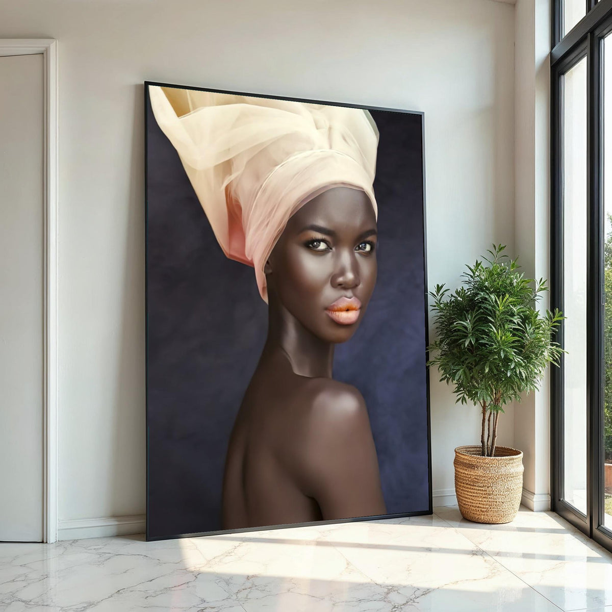 Elegant Woman Portrait Canvas, Ethereal Beauty Art, Wall Art Canvas Design, Ready To Hang Decoration, Glamour Poster, Chic Decor