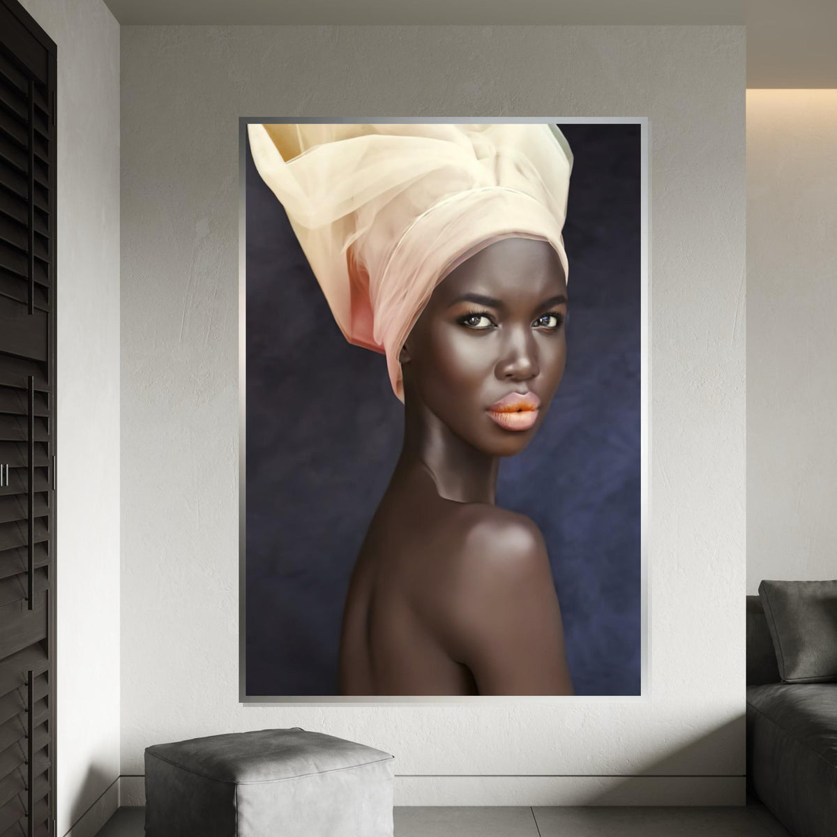Elegant Woman Portrait Canvas, Ethereal Beauty Art, Wall Art Canvas Design, Ready To Hang Decoration, Glamour Poster, Chic Decor
