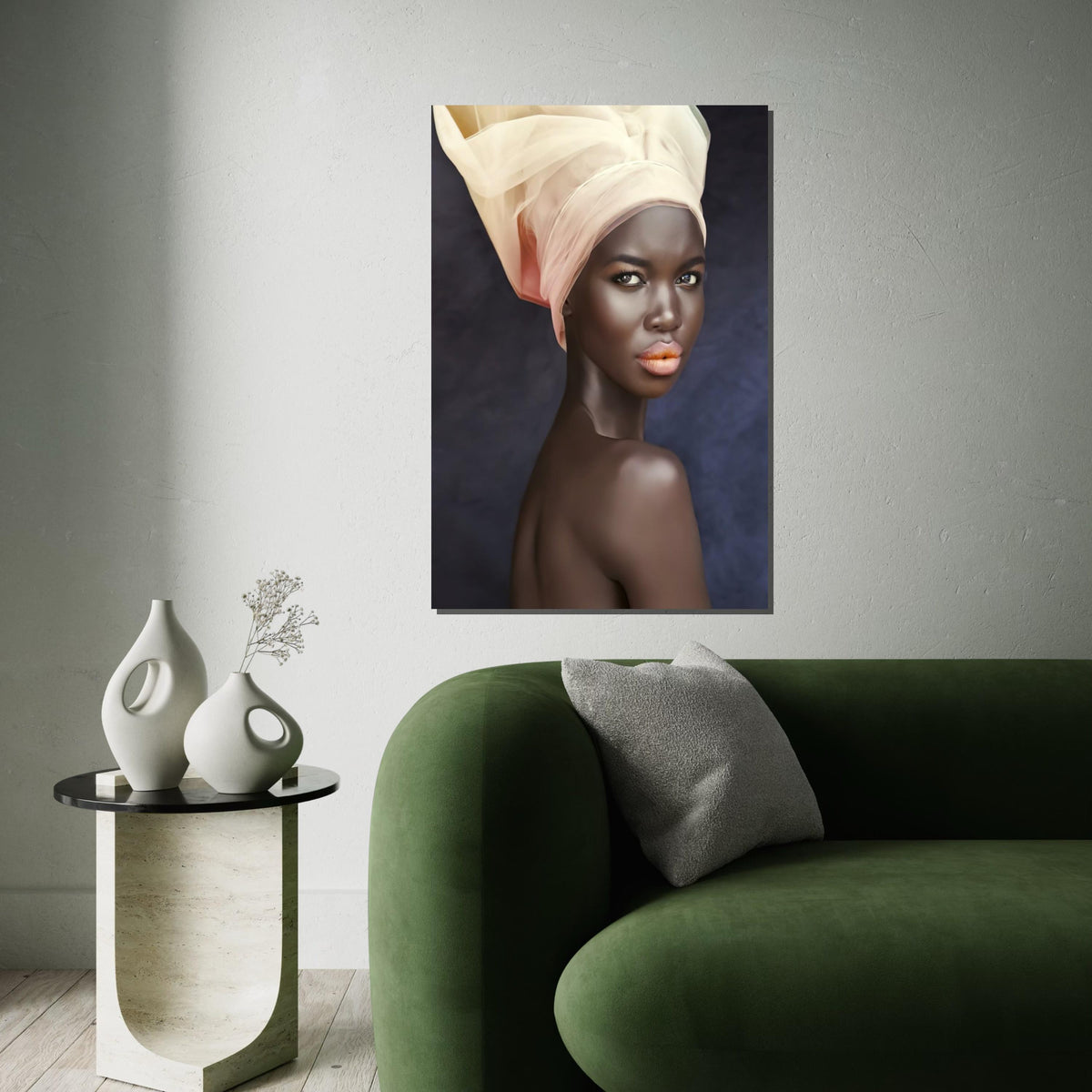 Elegant Woman Portrait Canvas, Ethereal Beauty Art, Wall Art Canvas Design, Ready To Hang Decoration, Glamour Poster, Chic Decor