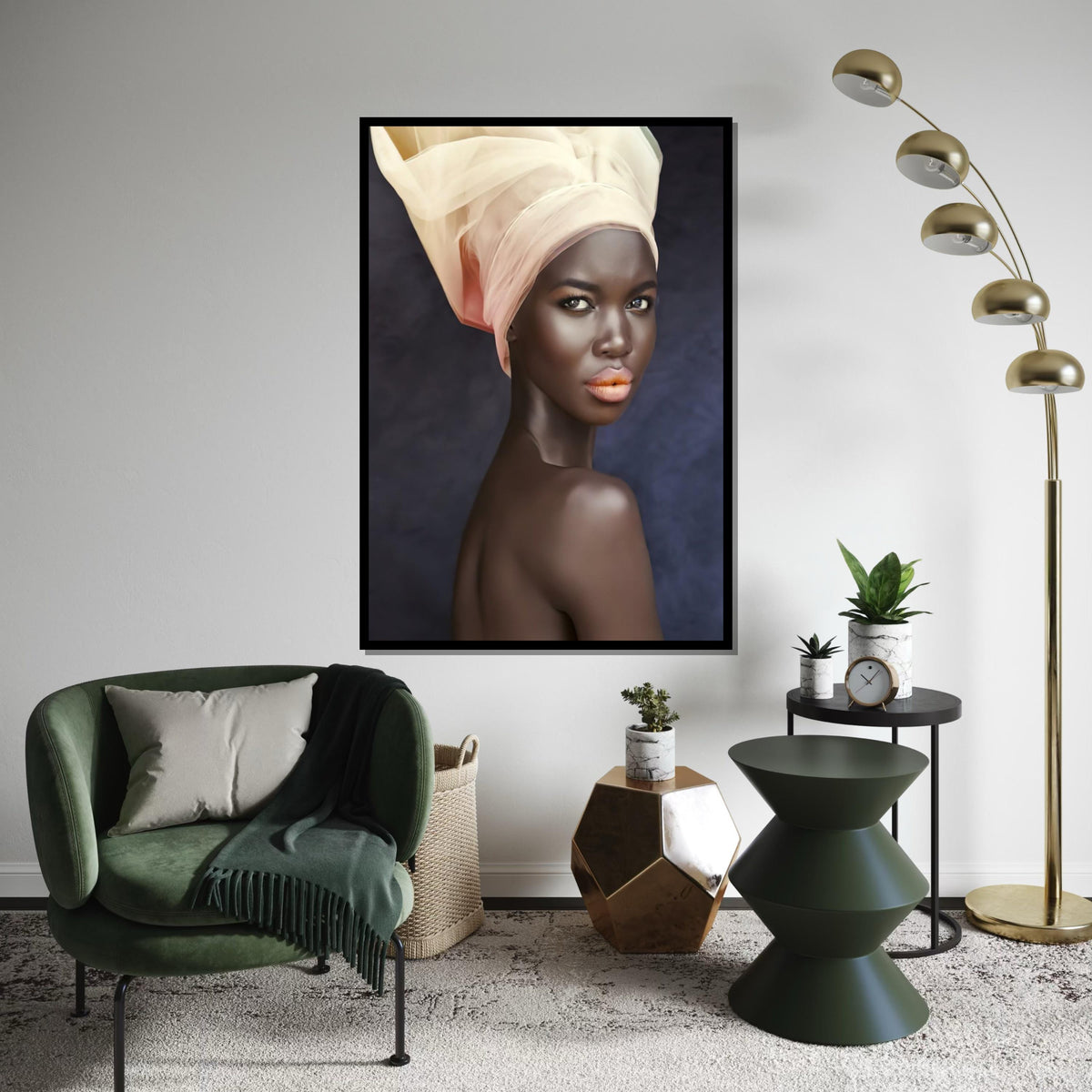 Elegant Woman Portrait Canvas, Ethereal Beauty Art, Wall Art Canvas Design, Ready To Hang Decoration, Glamour Poster, Chic Decor