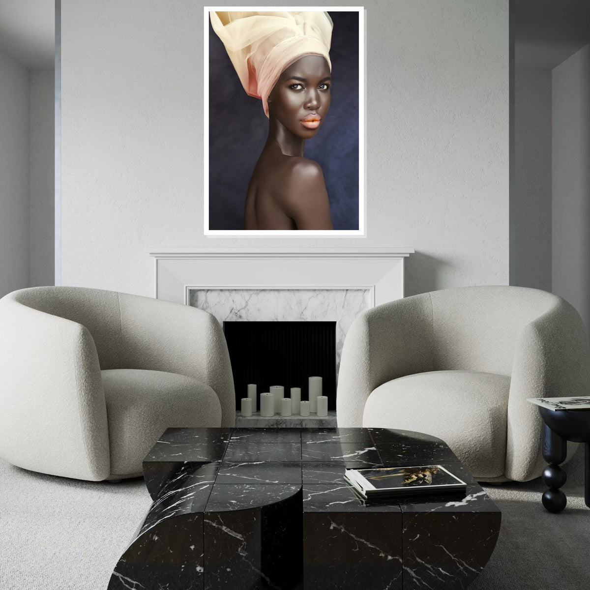Elegant Woman Portrait Canvas, Ethereal Beauty Art, Wall Art Canvas Design, Ready To Hang Decoration, Glamour Poster, Chic Decor