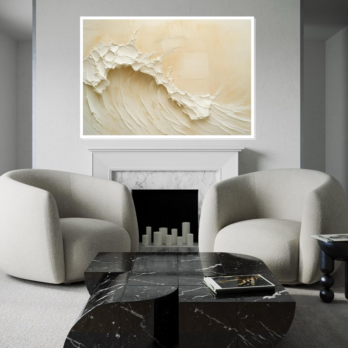 Print ART, Wave Canvas, Abstract Wave Wall Art, Ocean Art, Wall Art Canvas Design, Ready to Hang Decoration