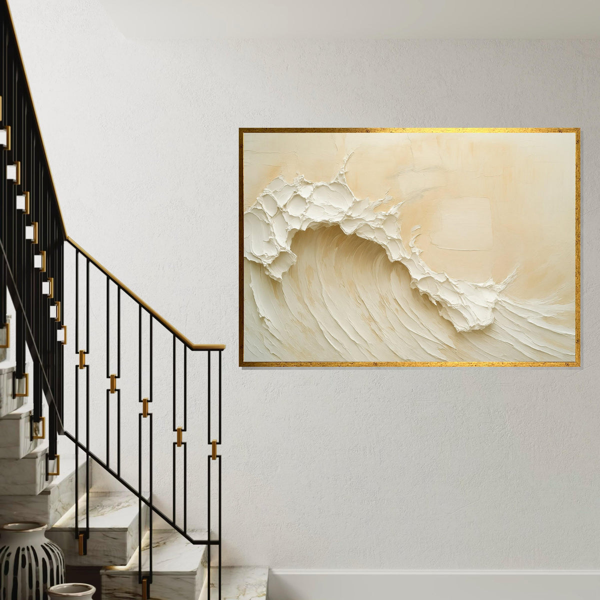 Print ART, Wave Canvas, Abstract Wave Wall Art, Ocean Art, Wall Art Canvas Design, Ready to Hang Decoration