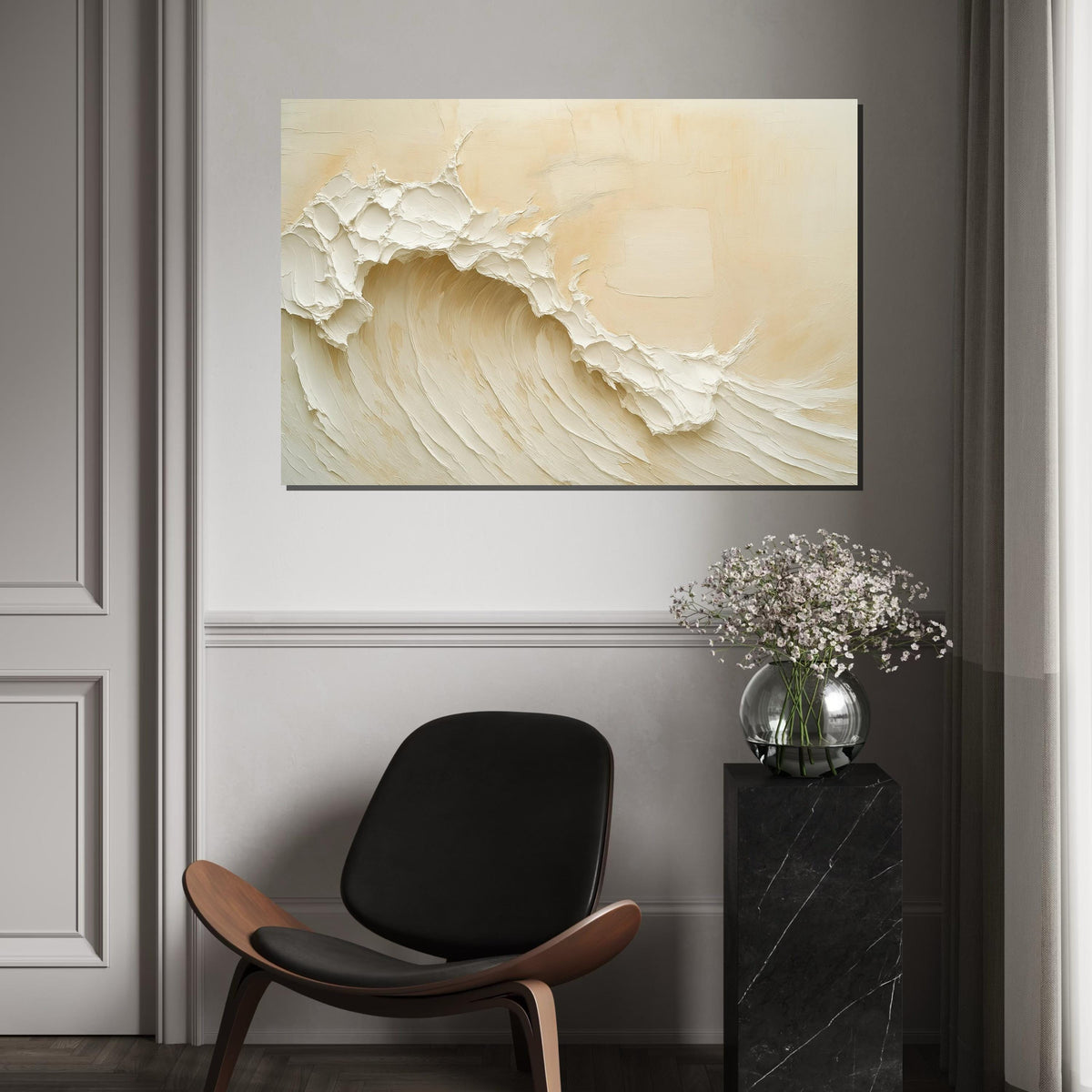Print ART, Wave Canvas, Abstract Wave Wall Art, Ocean Art, Wall Art Canvas Design, Ready to Hang Decoration