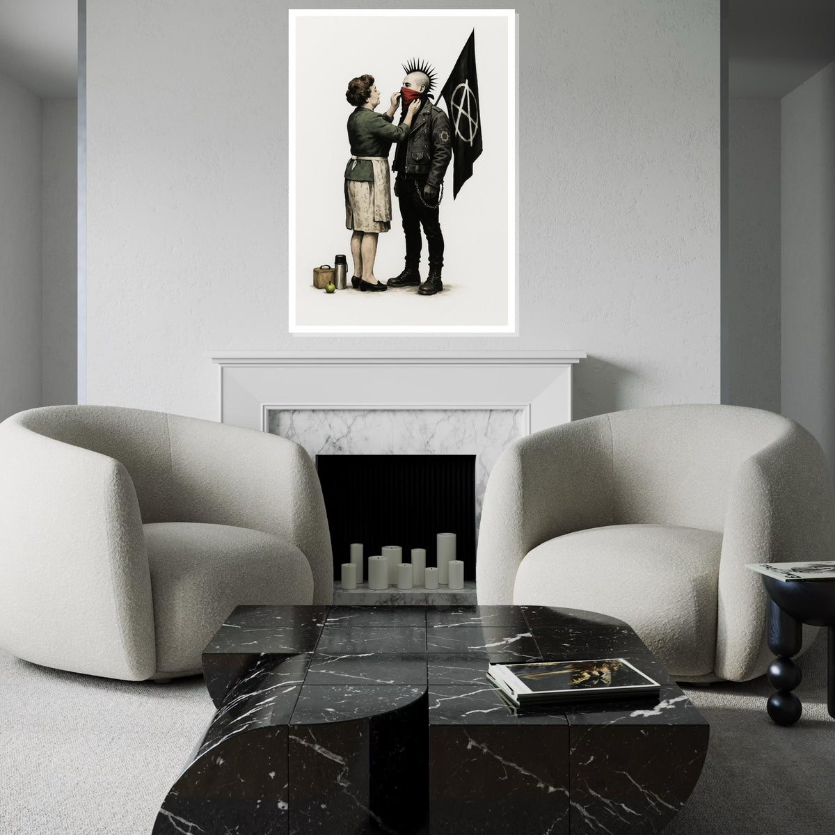 Punk Anarchy Canvas, Mother and Punk Art, Banksy Style Wall Art, Wall Art Canvas Design, Ready to Hang Decoration
