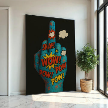 Pop Art Hand Canvas, Comic Art Poster, Colorful Pop Art, Wall Art Canvas Design, Ready to Hang Decoration, Comic Explosion Print