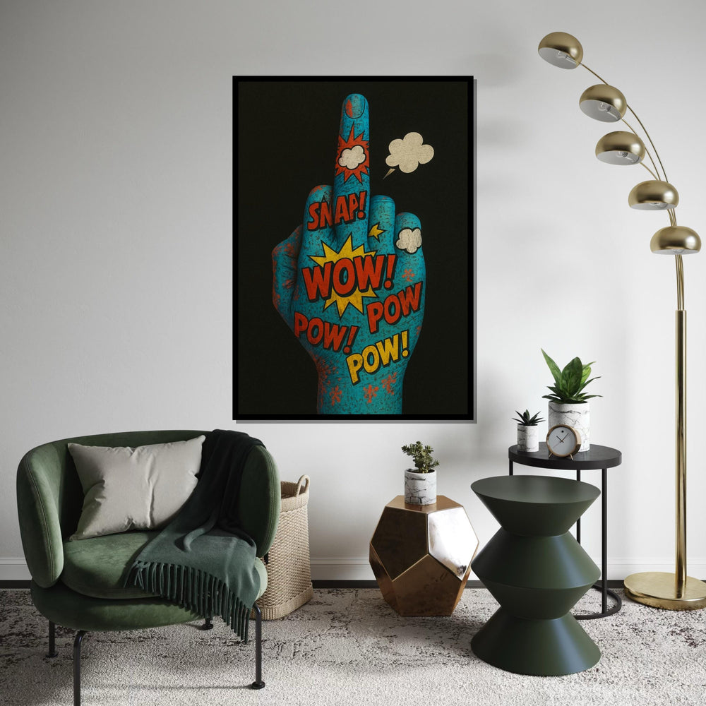 Pop Art Hand Canvas, Comic Art Poster, Colorful Pop Art, Wall Art Canvas Design, Ready to Hang Decoration, Comic Explosion Print