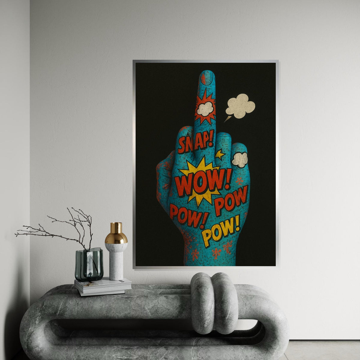 Pop Art Hand Canvas, Comic Art Poster, Colorful Pop Art, Wall Art Canvas Design, Ready to Hang Decoration, Comic Explosion Print