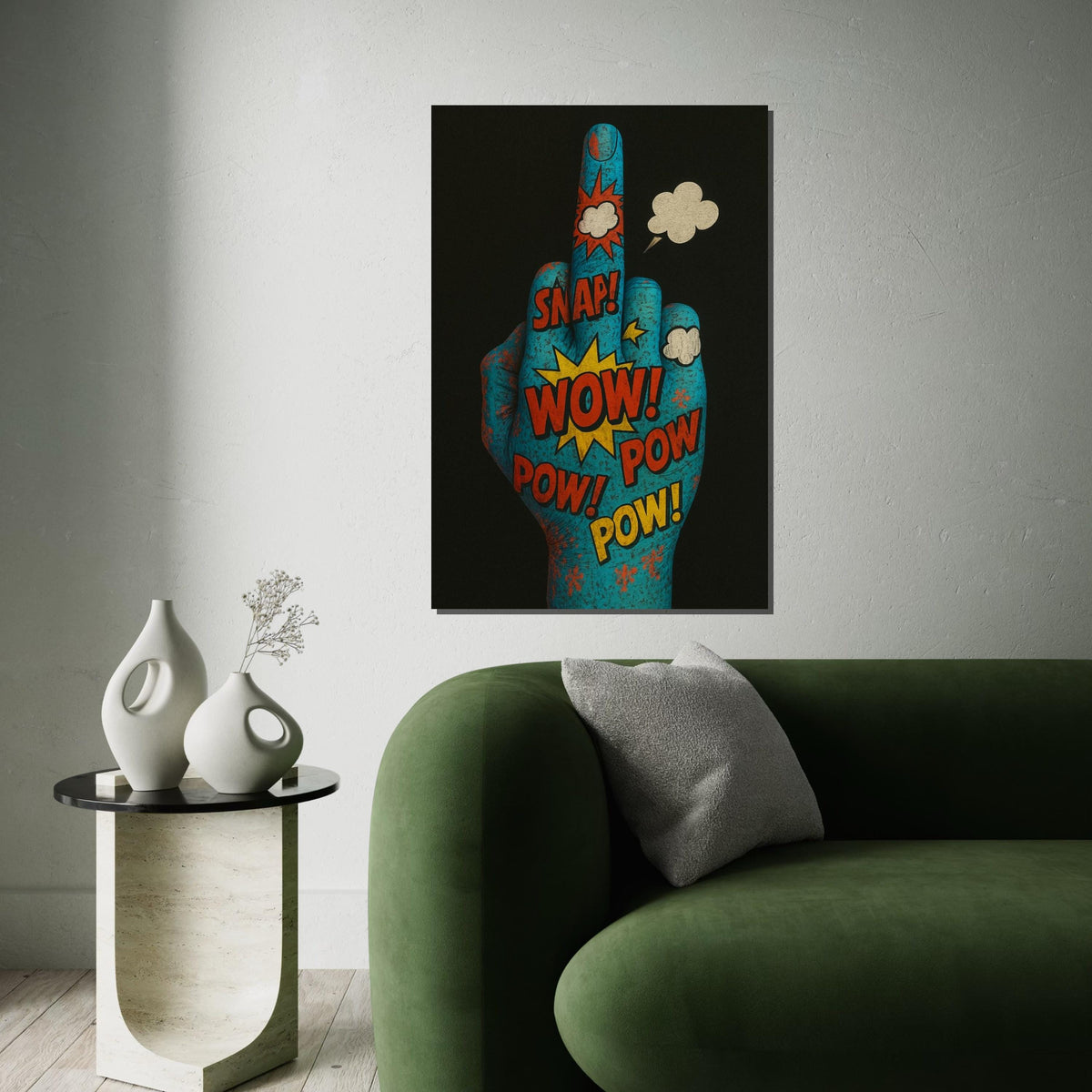 Pop Art Hand Canvas, Comic Art Poster, Colorful Pop Art, Wall Art Canvas Design, Ready to Hang Decoration, Comic Explosion Print
