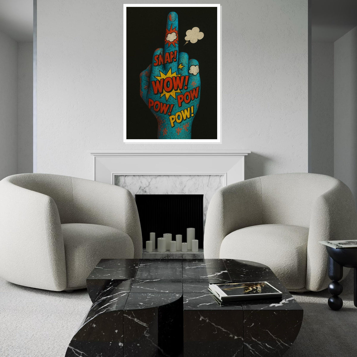 Pop Art Hand Canvas, Comic Art Poster, Colorful Pop Art, Wall Art Canvas Design, Ready to Hang Decoration, Comic Explosion Print