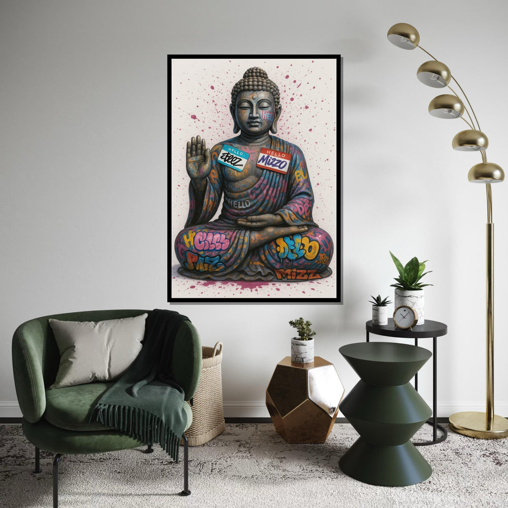 Graffiti Buddha Canvas, Street Art Buddha Poster, Urban Art Canvas Design, Wall Art Canvas, Ready to Hang Decoration