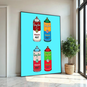 Pop Art Spray Cans Canvas, Graffiti Art Print, Colorful Wall Art, Spray Can Poster, Modern Art Canvas Design, Ready To Hang Wall Decor