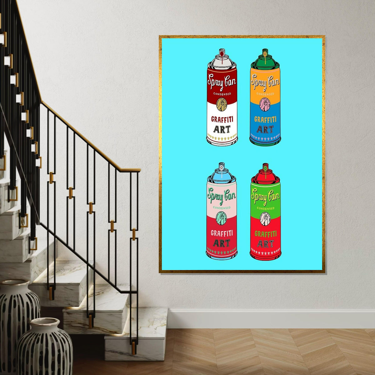 Pop Art Spray Cans Canvas, Graffiti Art Print, Colorful Wall Art, Spray Can Poster, Modern Art Canvas Design, Ready To Hang Wall Decor