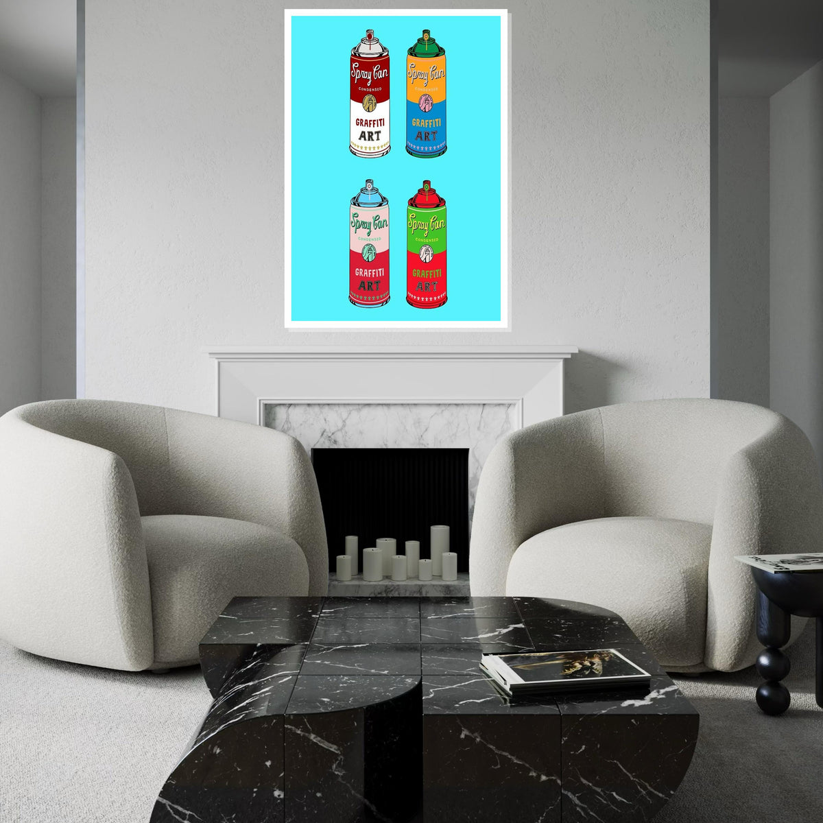 Pop Art Spray Cans Canvas, Graffiti Art Print, Colorful Wall Art, Spray Can Poster, Modern Art Canvas Design, Ready To Hang Wall Decor