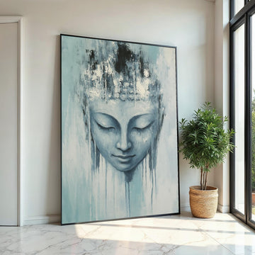 Serene Buddha Canvas, Meditative Wall Art, Spiritual Buddha Poster, Zen Art Canvas Design, Ready To Hang Decoration, Tranquil Home Decor