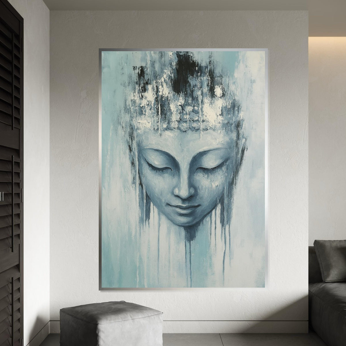 Serene Buddha Canvas, Meditative Wall Art, Spiritual Buddha Poster, Zen Art Canvas Design, Ready To Hang Decoration, Tranquil Home Decor