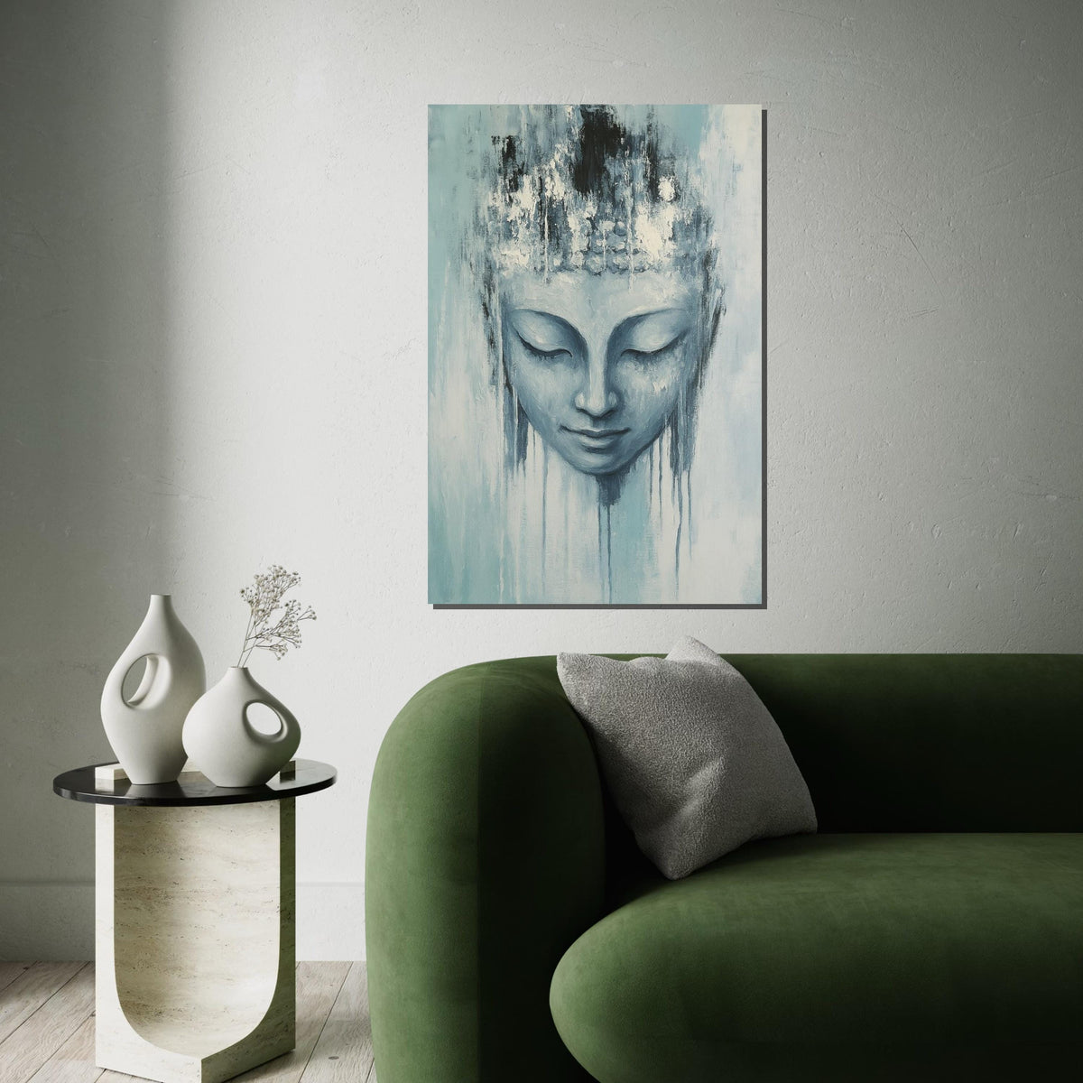 Serene Buddha Canvas, Meditative Wall Art, Spiritual Buddha Poster, Zen Art Canvas Design, Ready To Hang Decoration, Tranquil Home Decor