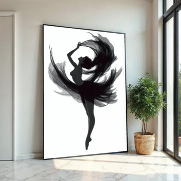 Elegant Ballerina Canvas, Graceful Dance Silhouette Art, Wall Art Canvas Design, Ready To Hang Home Decor