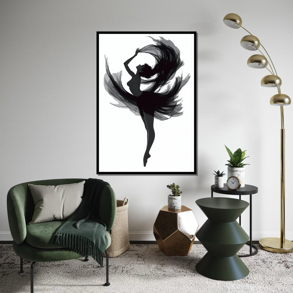 Elegant Ballerina Canvas, Graceful Dance Silhouette Art, Wall Art Canvas Design, Ready To Hang Home Decor