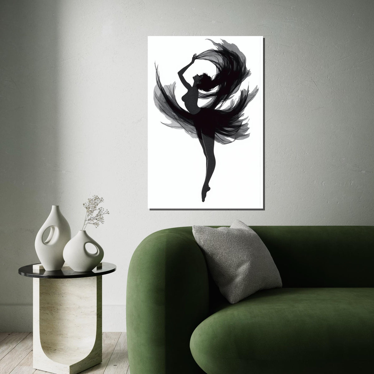 Elegant Ballerina Canvas, Graceful Dance Silhouette Art, Wall Art Canvas Design, Ready To Hang Home Decor