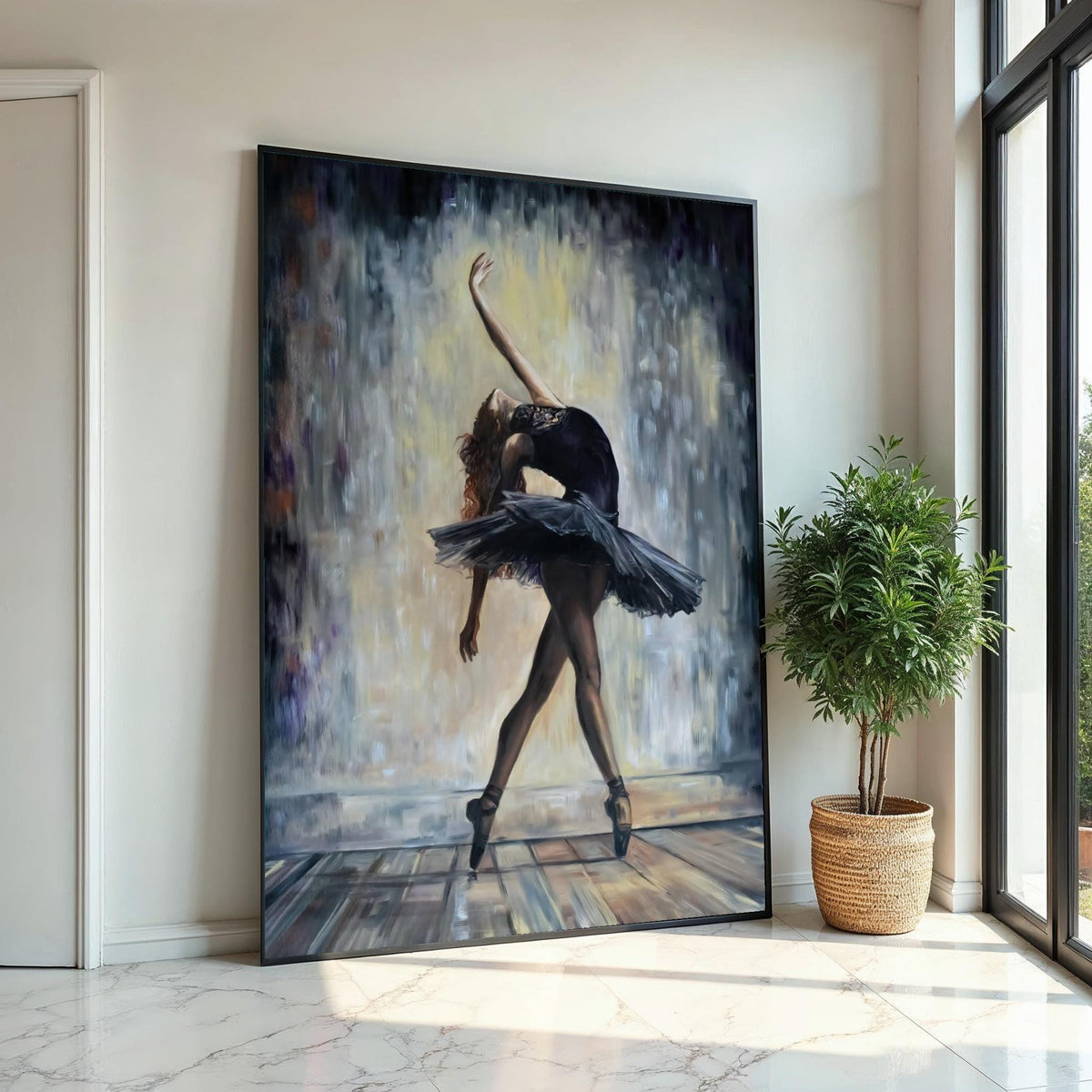 Ballet Dancer Art, Elegant Ballerina Canvas, Dance Wall Art, Ballerina Wall Print, Wall Art Canvas Design, Ready to Hang Decor