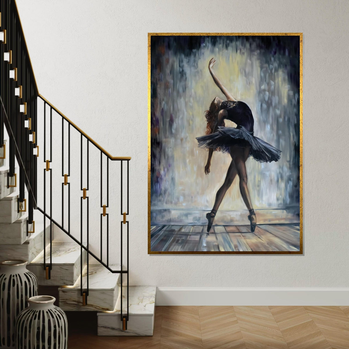 Ballet Dancer Art, Elegant Ballerina Canvas, Dance Wall Art, Ballerina Wall Print, Wall Art Canvas Design, Ready to Hang Decor