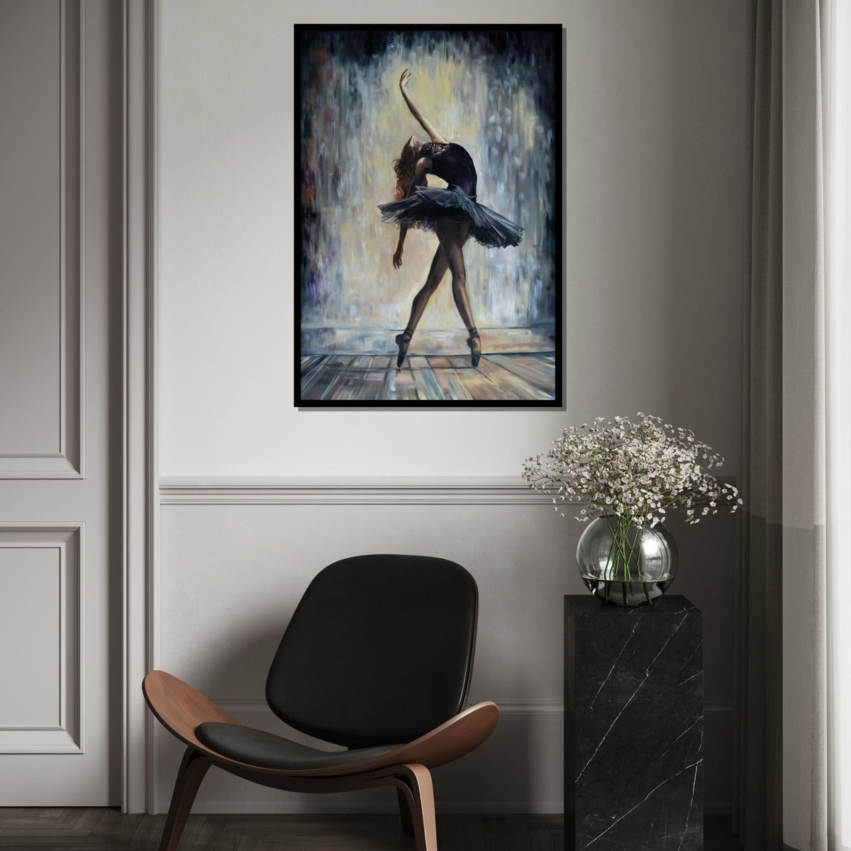 Ballet Dancer Art, Elegant Ballerina Canvas, Dance Wall Art, Ballerina Wall Print, Wall Art Canvas Design, Ready to Hang Decor
